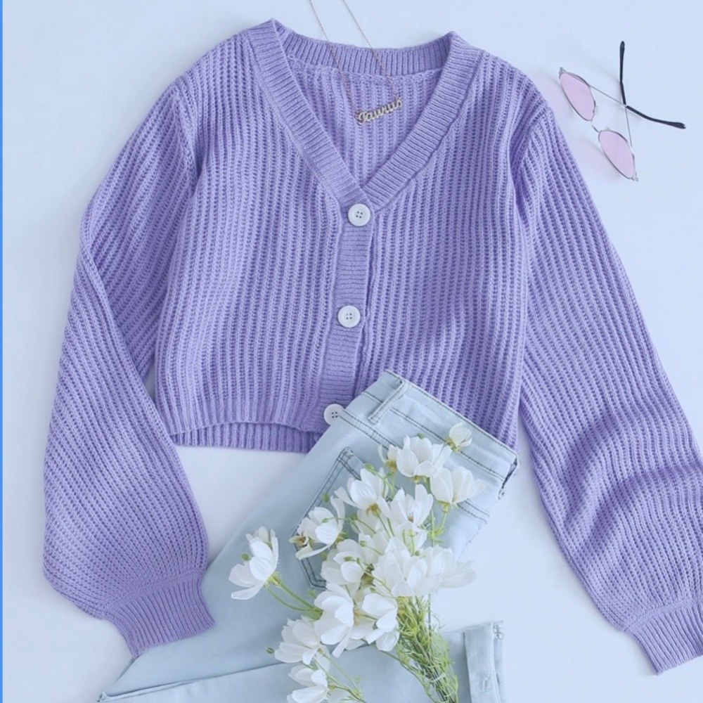 lavender cardigan top